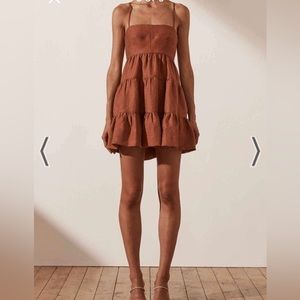 Shona Joy Linen Tiered Dress Size 10 US